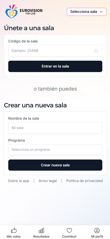 Únete o crea una sala